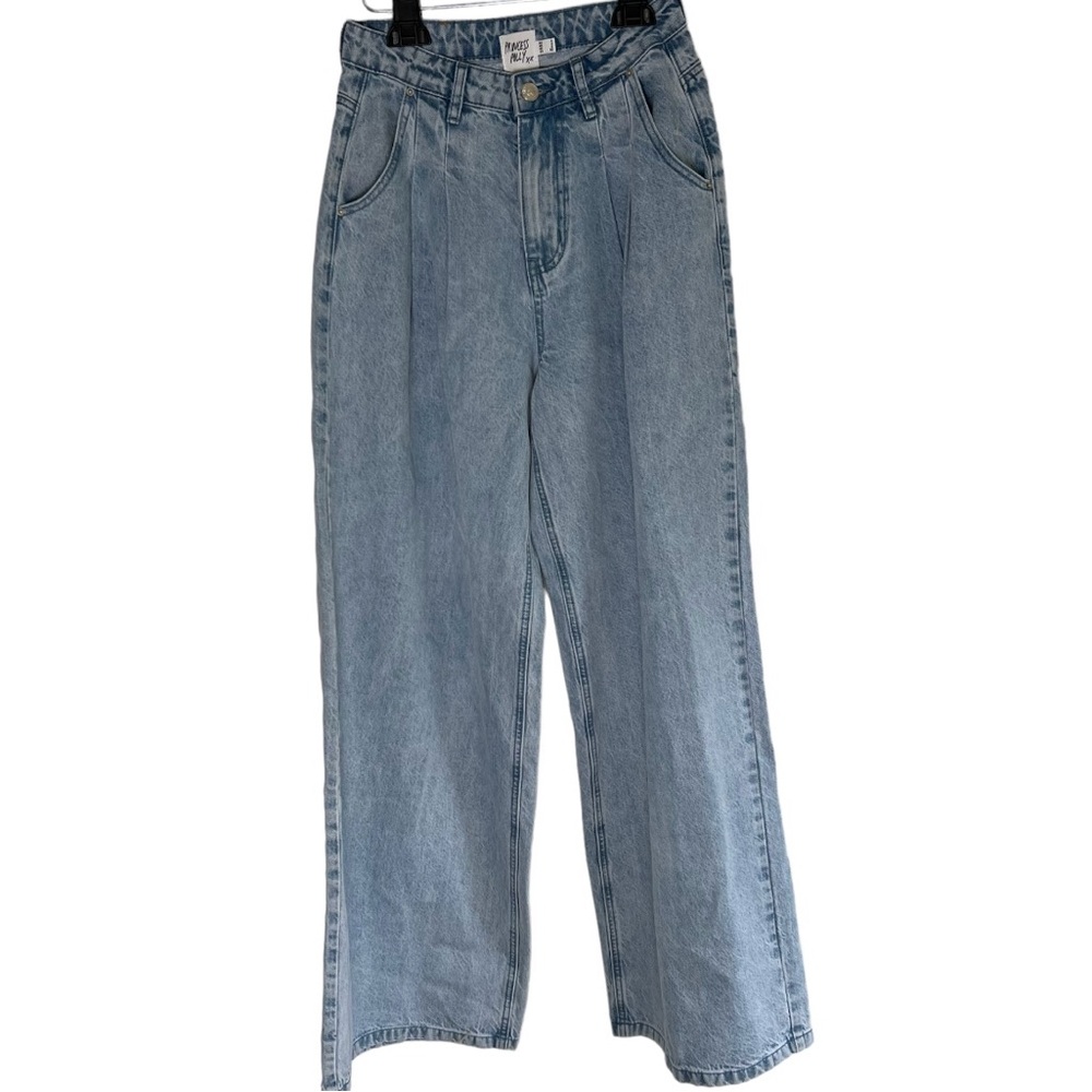 Princess Polly Bakali Wide Leg Jeans Light Wash Size 4 - Picture 2 of 7